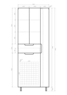 Шкаф-пенал Style Line Оптима 700 ЛС-000010058 с корзиной 70 см